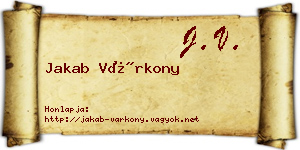 Jakab Várkony névjegykártya